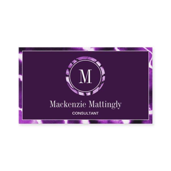 Deep Purple Marble Agate Professional Monogram