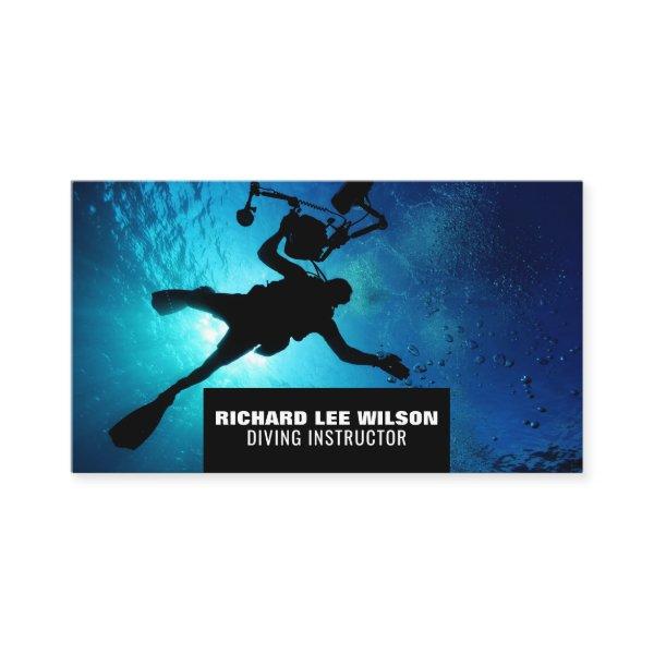 Deep Sea Diver Silhouette, Scuba Diving Instructor