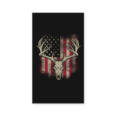 Deer Skull Hunter American Flag Deer Hunting USA