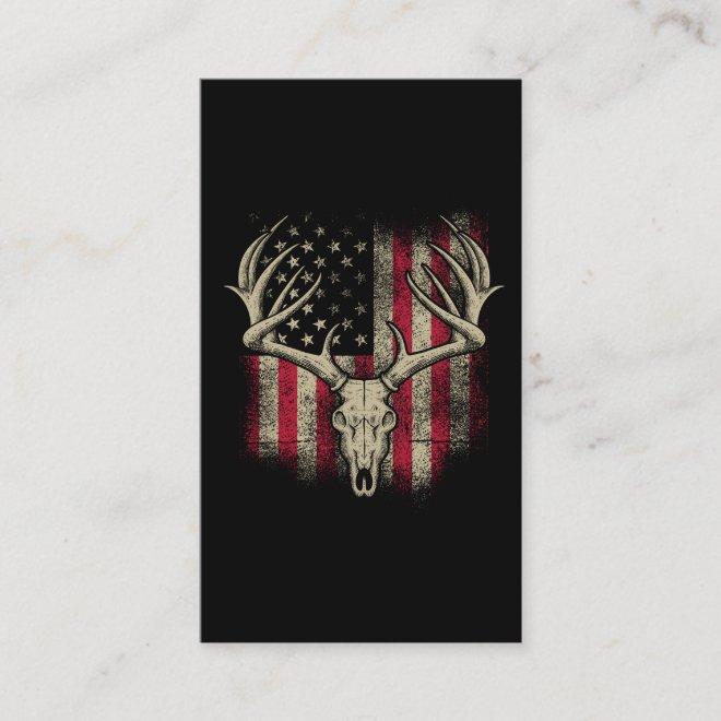 Deer Skull Hunter American Flag Deer Hunting USA