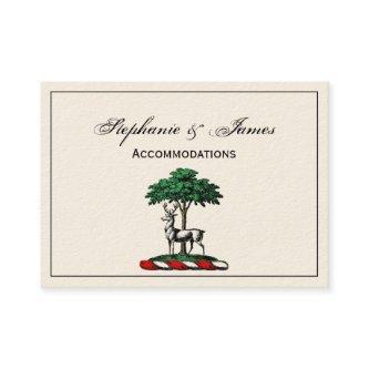 Deer Stag by Tree Heraldic Crest Emblem
