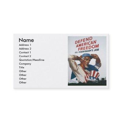 Defend American Freedom Vintage War Poster