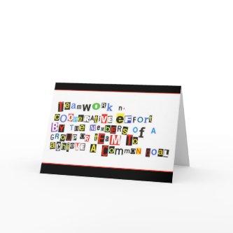 definition of teamwork card