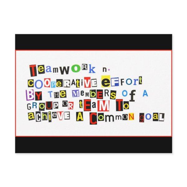 Definition of Teamwork Postcard