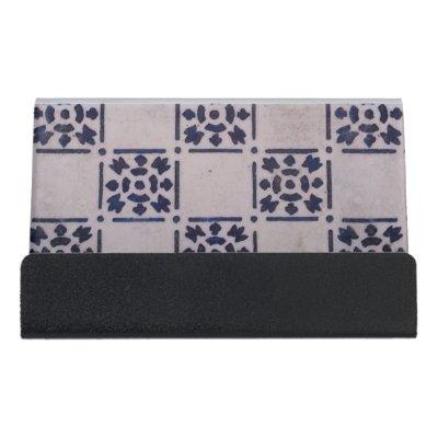Delft Tile Blue Antique Art Pattern Desk  Holder