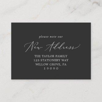 Delicate Charcoal New Home Change of Address Card