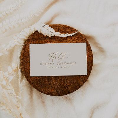 Delicate Gold Calligraphy | Cream Hello