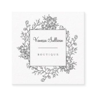 Delicate Romantic Hand Drawn Floral Wreath Square