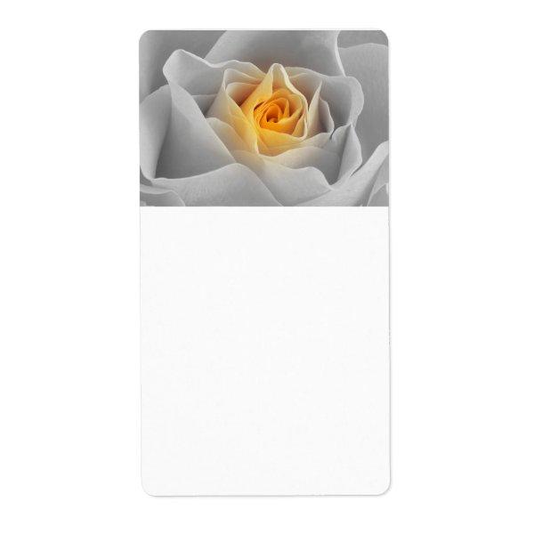 Delicate Yellow  Rose Label