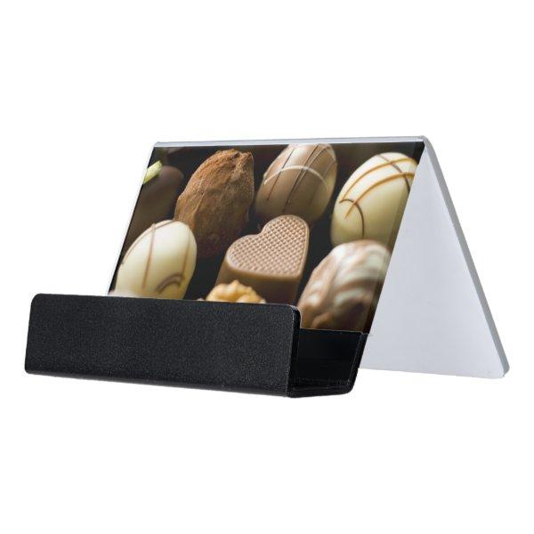 Delicious chocolate pralines desk  holder