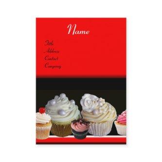 DELICIOUS CUPCAKES DESERT SHOP, black red