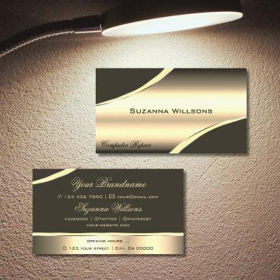 Deluxe Gold Brown Curved Decor Lines Shimmering