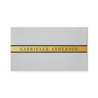Deluxe White Leather Black Gold Metallic Trim