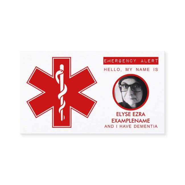 dementia emergency contact card