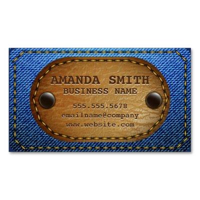 Denim Leather Stitched Background  Magnet