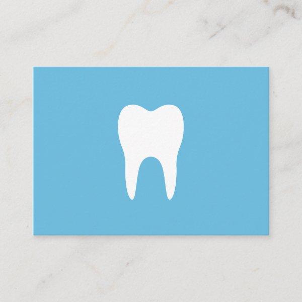Dental appointment cards - blue, white tooth logo