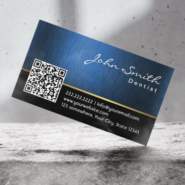 Dental Care Royal Blue QR Code Dentist
