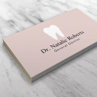 Dental Care Tooth Logo Cute Blush Pink Dentist  Appointment Card