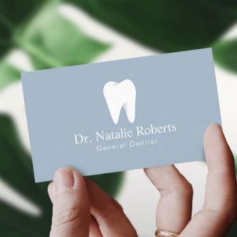 Dental Care Tooth Logo Plain Mist Blue Dentist App Appointment Card
