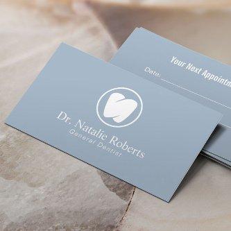 Dental Care Tooth Logo Professional Blue Dentist Appointment Card