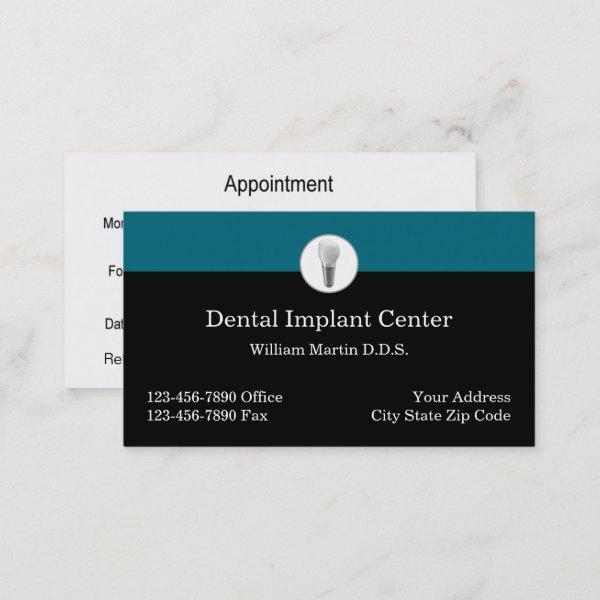 Dental Implant Dentist Business Appointment Cards