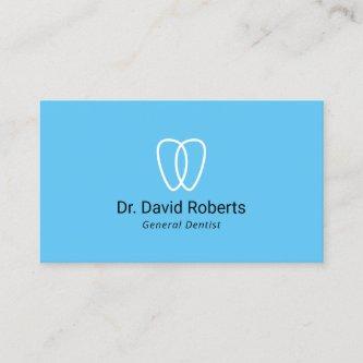 Dental Minimalist Tooth Logo Dentist Plain Blue