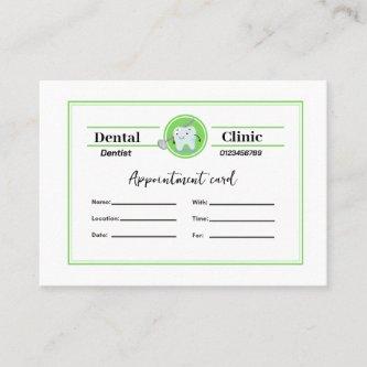 Dentist Appointment Card