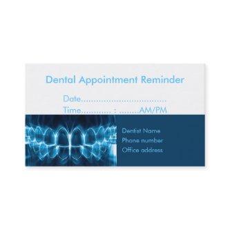 Dentist blue glowing teeth Appointment Reminder