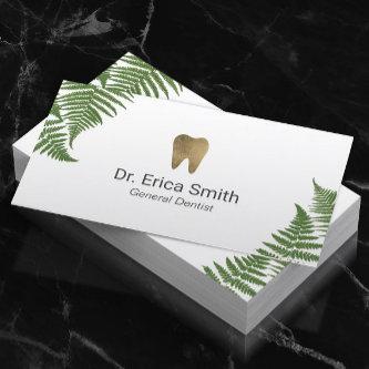 Dentist Botanical Fern Gold Tooth Dental Care
