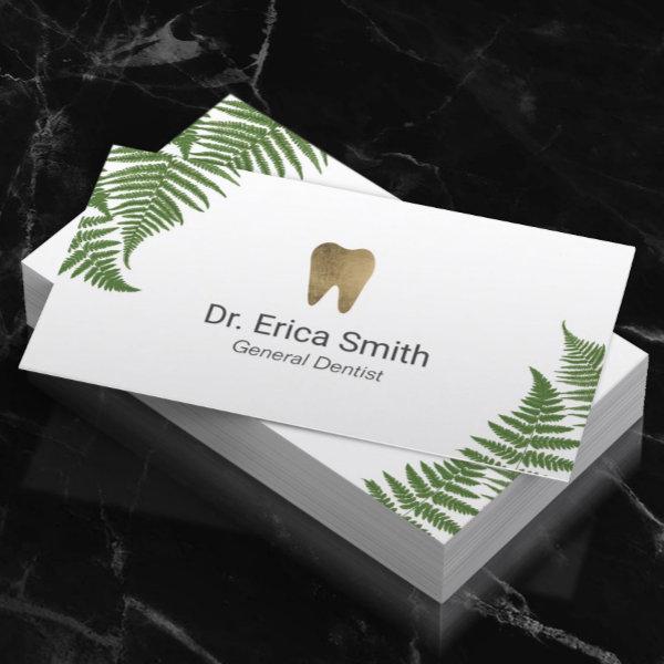 Dentist Botanical Fern Gold Tooth Dental Care