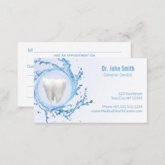 Dentist Dental Tooth Water Professional Appointment Card