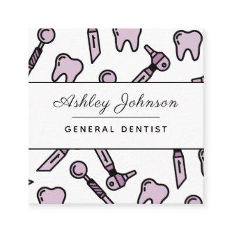 Dentist Dentistry Cute Teeth Pattern Social Media Square