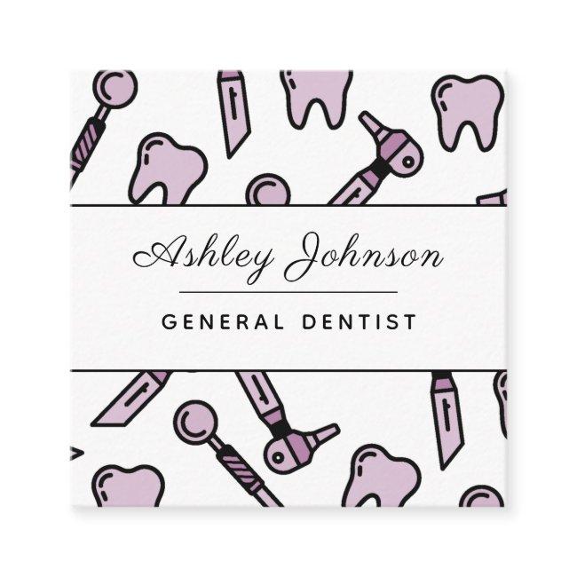 Dentist Dentistry Cute Teeth Pattern Social Media Square