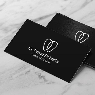 Dentist Minimalist Tooth Logo Dental Care Black