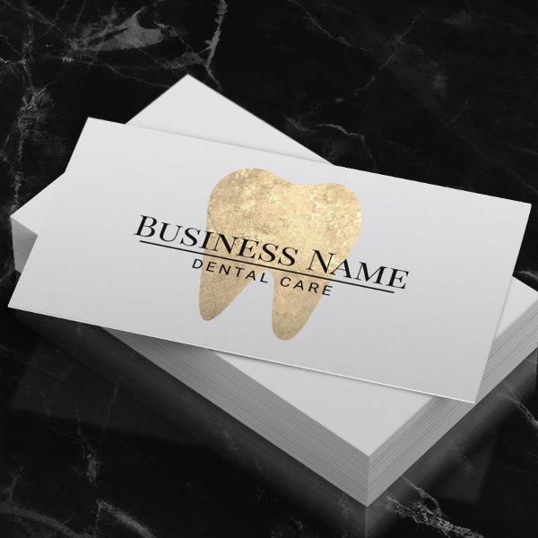 Dentist Modern Gold Tooth Dental Office Appointment Card