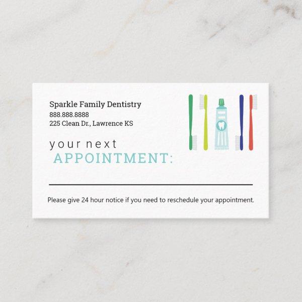 Dentist Office Appointment Reminder Card