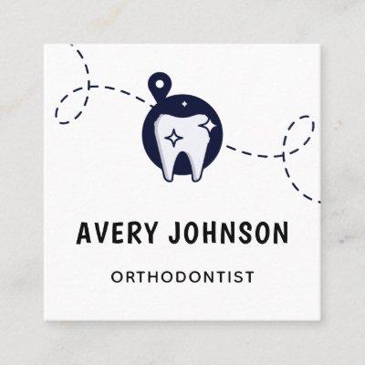 Dentist Orthodontist Dental Tooth  & Sparkles Cool Square