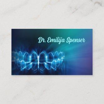 Dentist Shimmering Blue Teeth Smile