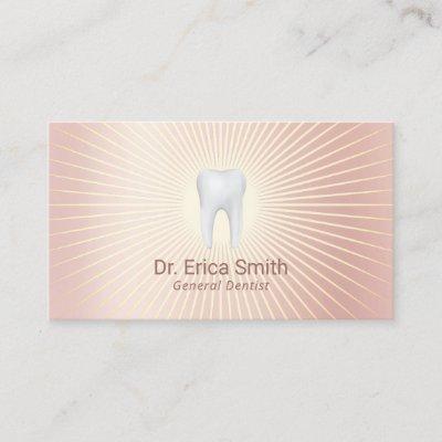 Dentist Tooth Logo Modern Rose Gold Dental Care