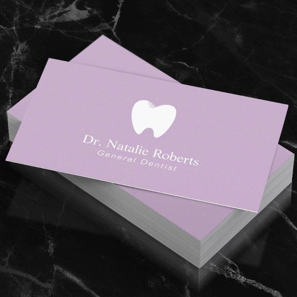 Dentist Tooth Logo Plain Purple Dental Office Appointment Card