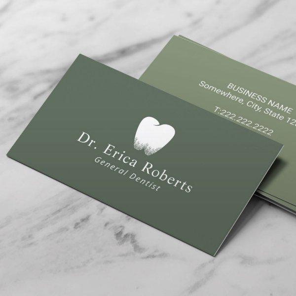 Dentist Tooth Logo Sage Green Dental Office
