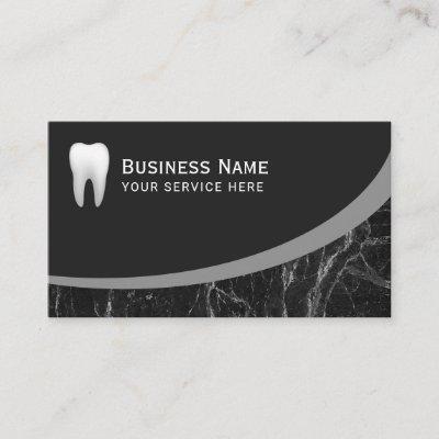 Dentist White Tooth Logo Marble Dental Office Appointment Card