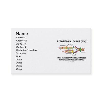 Deoxyribonucleic Acid (DNA) Darwin Mendel Saying