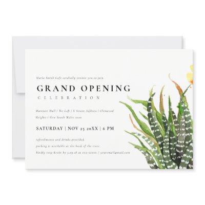 DESERT CACTUS WATERCOLOR GRAND OPENING CEREMONY INVITATION