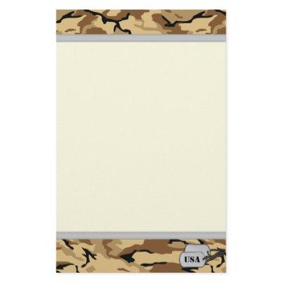 Desert Color Camo Stationery