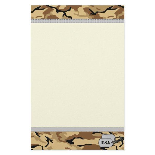 Desert Color Camo Stationery