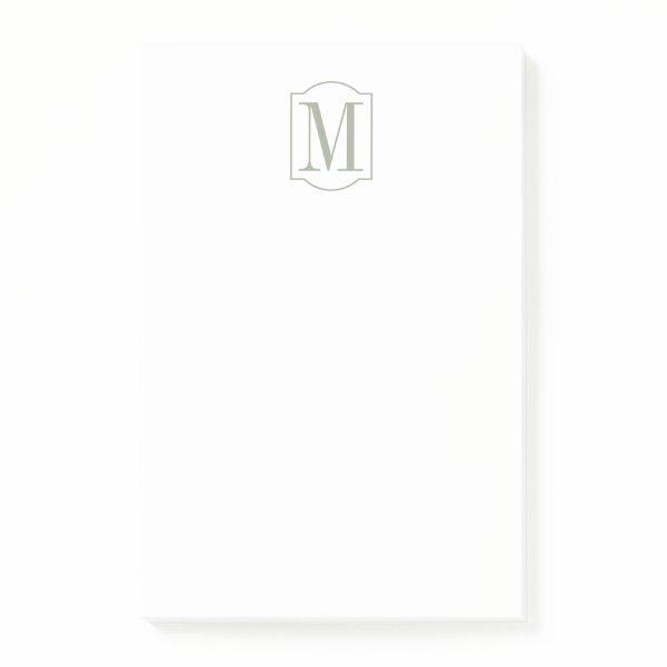 Desert Sage Elegant Minimalist Monogram Post-it Notes