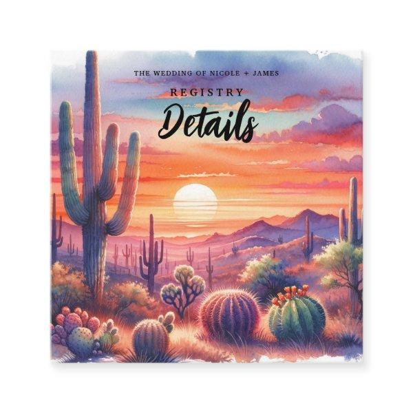 Desert Sunset Glow Watercolor Southwestern Details Square