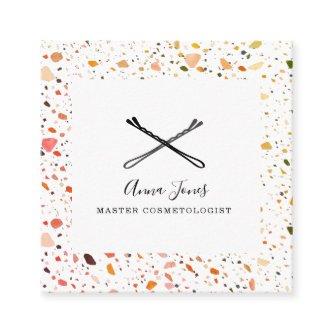 Desert Terrazzo Pattern Bobby Pins Hair Stylist Square