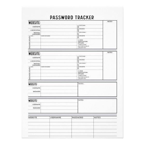 Detailed Password Tracker with 2-Step Verification Flyer